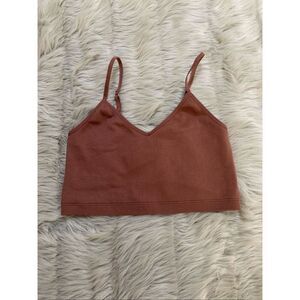 Abercrombie & Fitch Ribbed strappy racerback crop Top Large